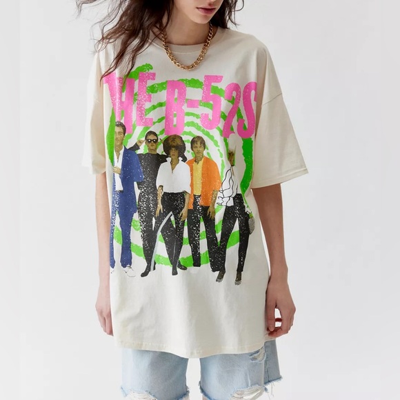 Urban Outfitters Tops - NWOT Urban Outfitters The B-52s Photo T-Shirt Dress Size L/XL